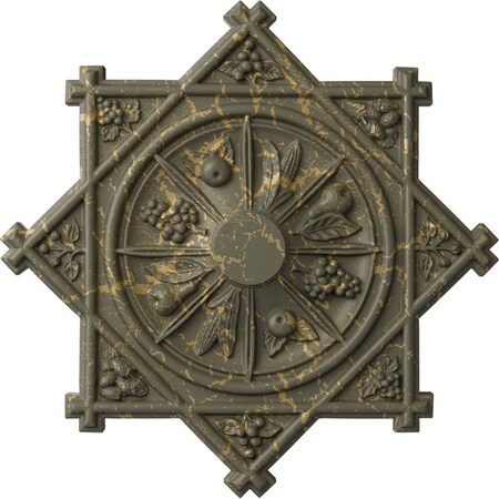 Ekena Millwork Antilles Ceiling Medallion (Fits Canopies up to 6"), 38 1/4"OD x 1 1/2"P, Witch Hazel Crackle CM38ANWHC